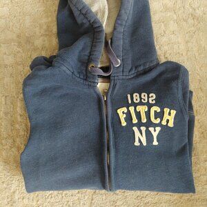 Y2K Abercrombie & Fitch navy blue zip-up hoodie size Large